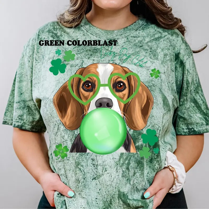 Lucky Dog Beagle Shirt ~ Unisex Apparel Relaxed Fit Printed In The USA Clothing Womenswear Casual Comfort Cotton Top Athletic Boho Chic