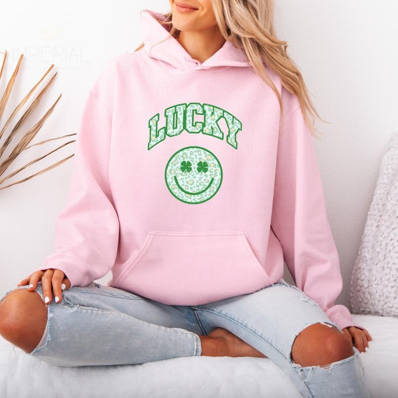 Lucky Smile Printed Hoodie Unisex, Lucky Hoodie, Quotes Sweater, Lucky Smile