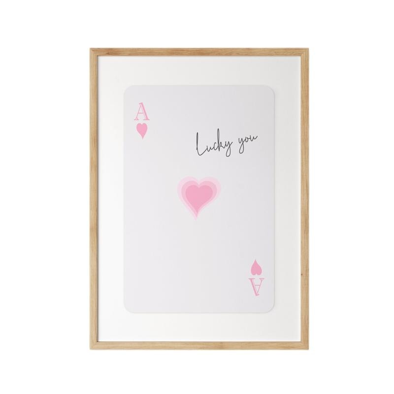 Lucky You Wall Art, Trendy Ace Card Print, Preppy Room Decor, Aesthetic Ace Artwork Art, Gifts For Besties Friends Wall Art, Poster Prints No Frame, Home Decoration, Poster For Room, Gifts For Birthday