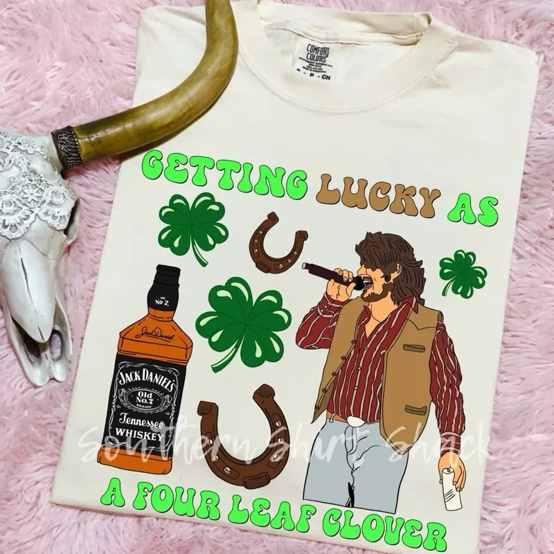 Lucky as a four leaf clover Gavin Adcock | Ivory comfort colors t shirt