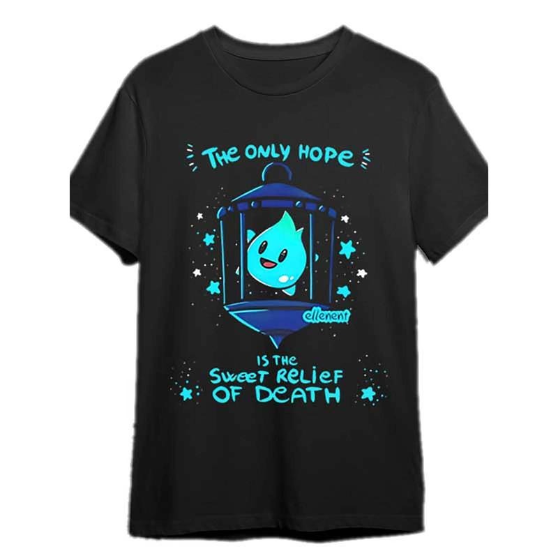 Lumalee T-shirt, the only hope is the Sweet Relief of Death T-shirt Fun men's short sleeve graphic T-shirt series black Made in USA