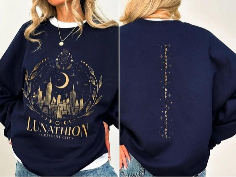 Lunathion Crescent City Comfort Colors Shirt, Bryce Tattoo, Bryce Quinlan Merch, Crescent City Sjm Merch, House Of Earth And Blood