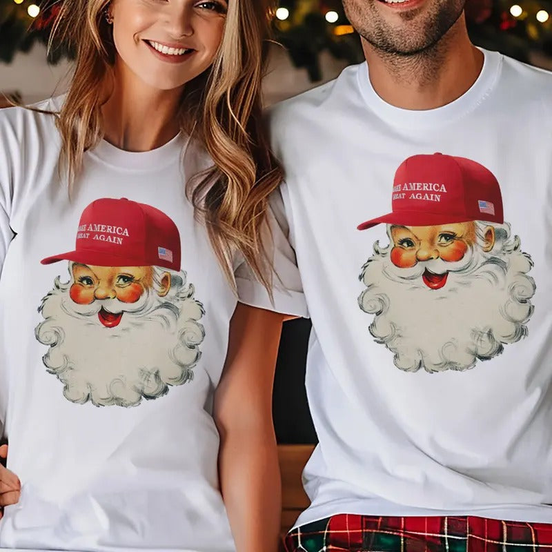 MAGA Santa Tees Trump Santa Clause Tshirts Make America Great Christmas T-Shirts Hoodie, Sweatshirt | WearSparks.com