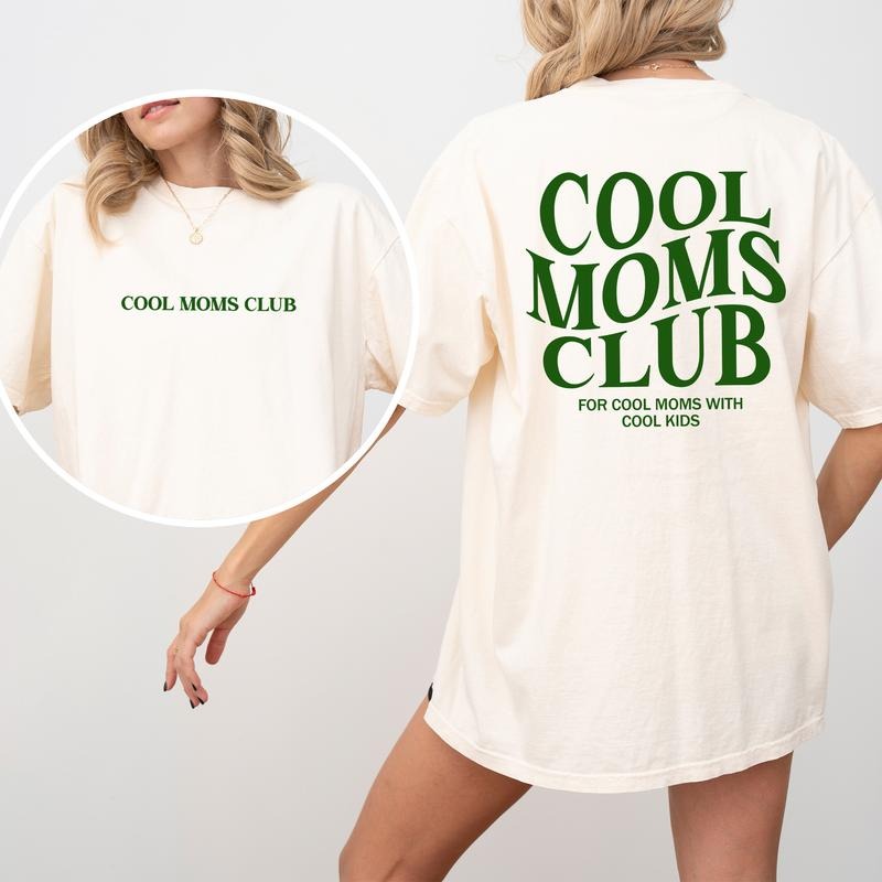 MAPTEES Cool Moms Club Comfort Colors Shirt, Mom Life T-shirt, Motherhood Graphic Tee, New Mom Clothing, Mother's Day Gifts, Gift For Wife