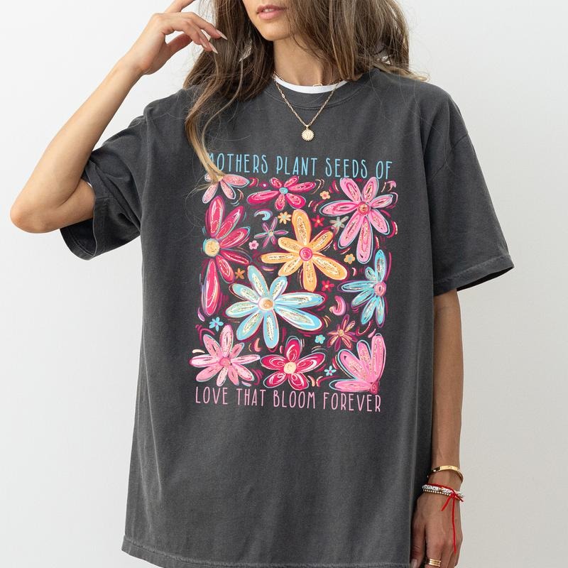 MAPTEES Floral Mama Comfort Colors Shirt, Gift For Mom, Mother's Day Gifts, Mothers Plant Seeds Of Love Graphic Tee, Respect Mama Clothing