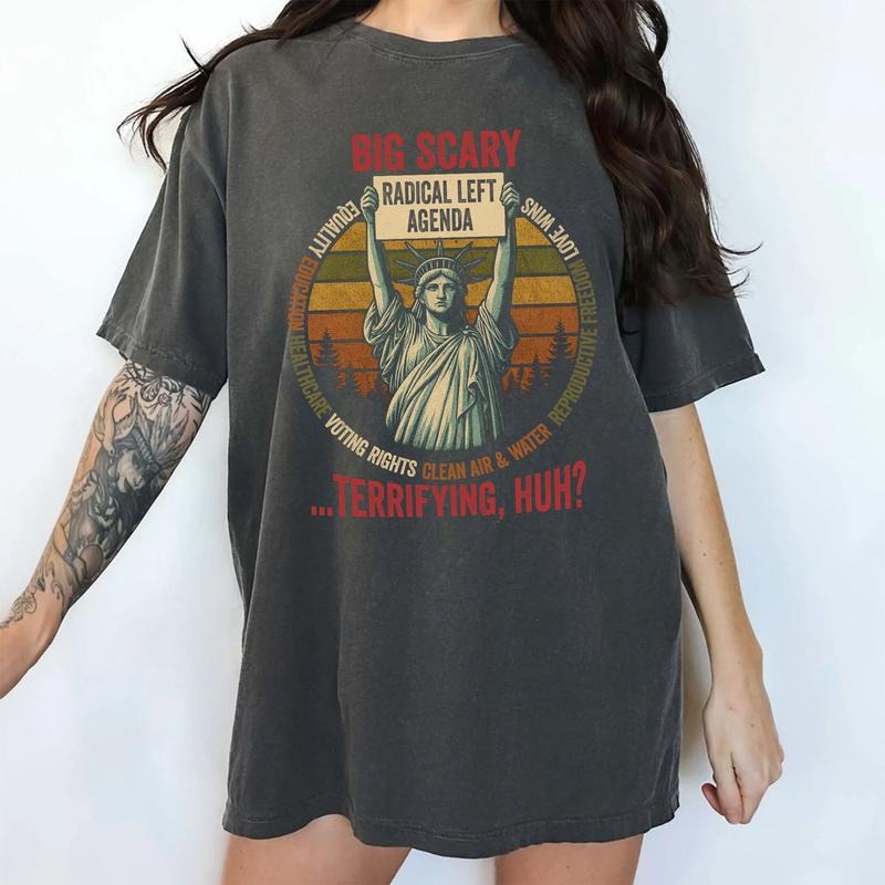 MAPTEES Radical Left Agenda Comfort Colors Shirt, Voting Rights T-shirt, Climate Action Graphic Tee, Liberal Protest Shirt, Progressive Outfits