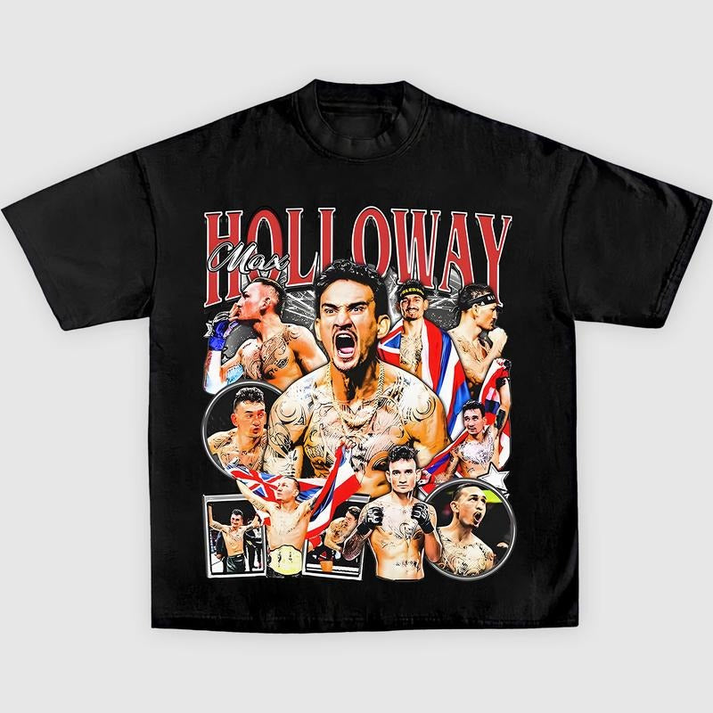 MAX HOLLOWAY TEE, Boxing T-shirt, Boxer Tee, Sports Shirt, Athletic Tee, Workout T-shirt, Gift for Him Hoodie Sweatshirt Menswear Streetwear