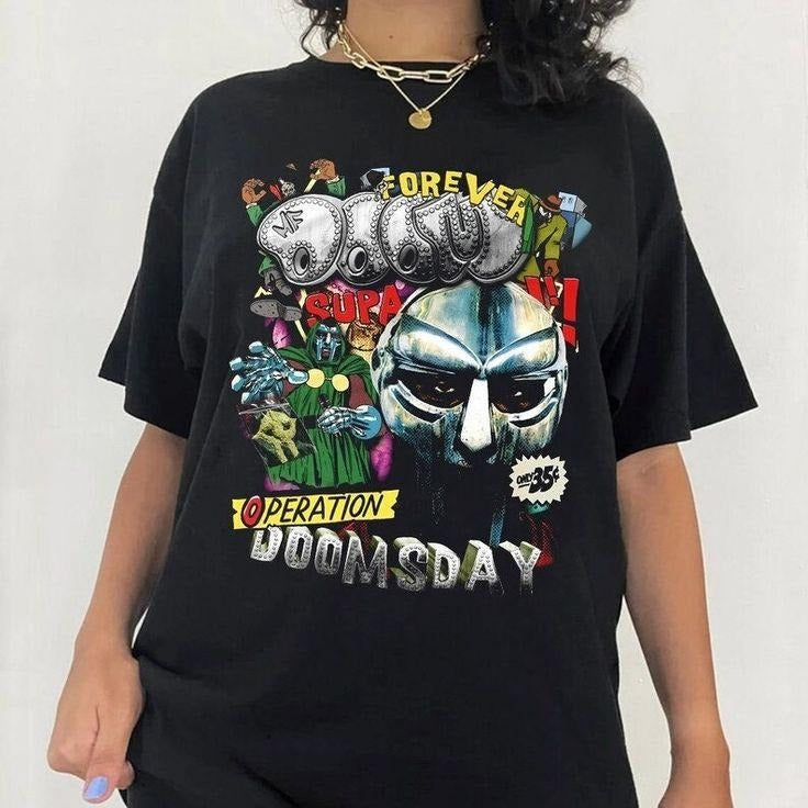MF Doom Rap T-Shirt, Hip Hop Music Vintage Fan Gift Tee