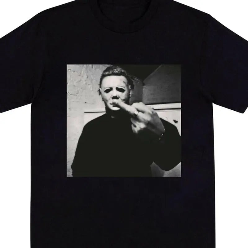 MICHEAL MYERS T-SHIRT, Michael Myers Halloween Middle Finger Movie T-Shirt, Movie T-Shirt, Movie Tee