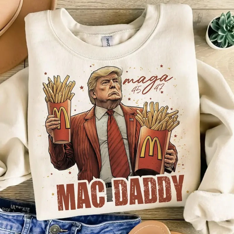 Mac Daddy Maga 47 Trump Shirt, Unisex Apparel Relaxed Fit Printed in the USA Clothing Womenswear Casual and Comfortable
