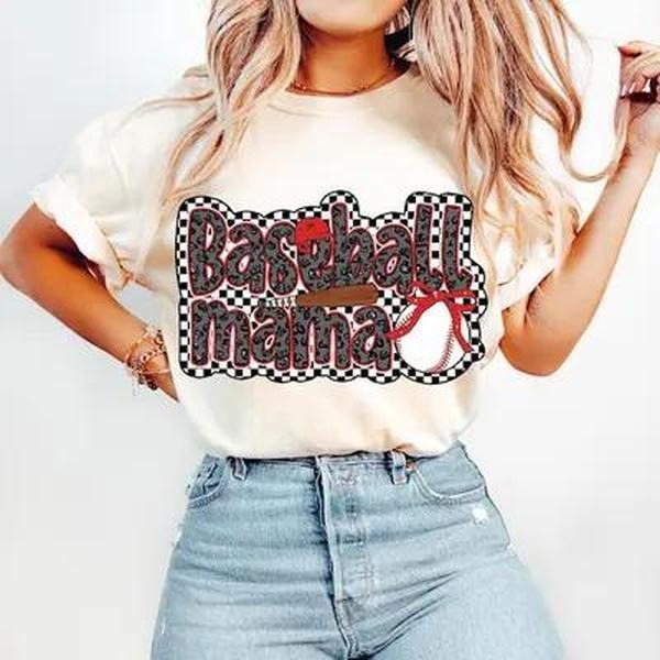Mama Baseball Graphic TShirt, Unisex cotton Tshirt for Mom, Happy Mother day