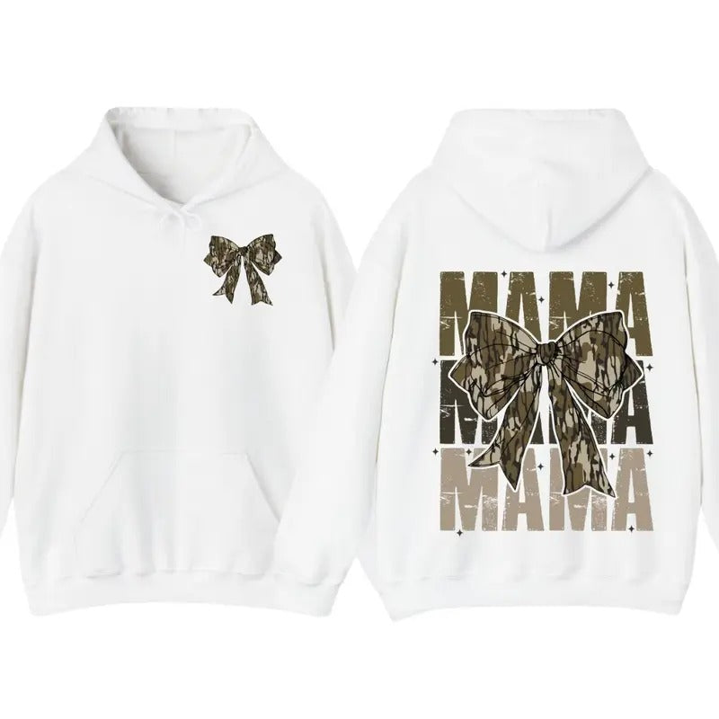 Mama Camo Coquette Bow Hoodie, Camo Coquette Bow Tee, Deserted Hunters Wives Hoodie, Camo Hunting Wife, Tee Print