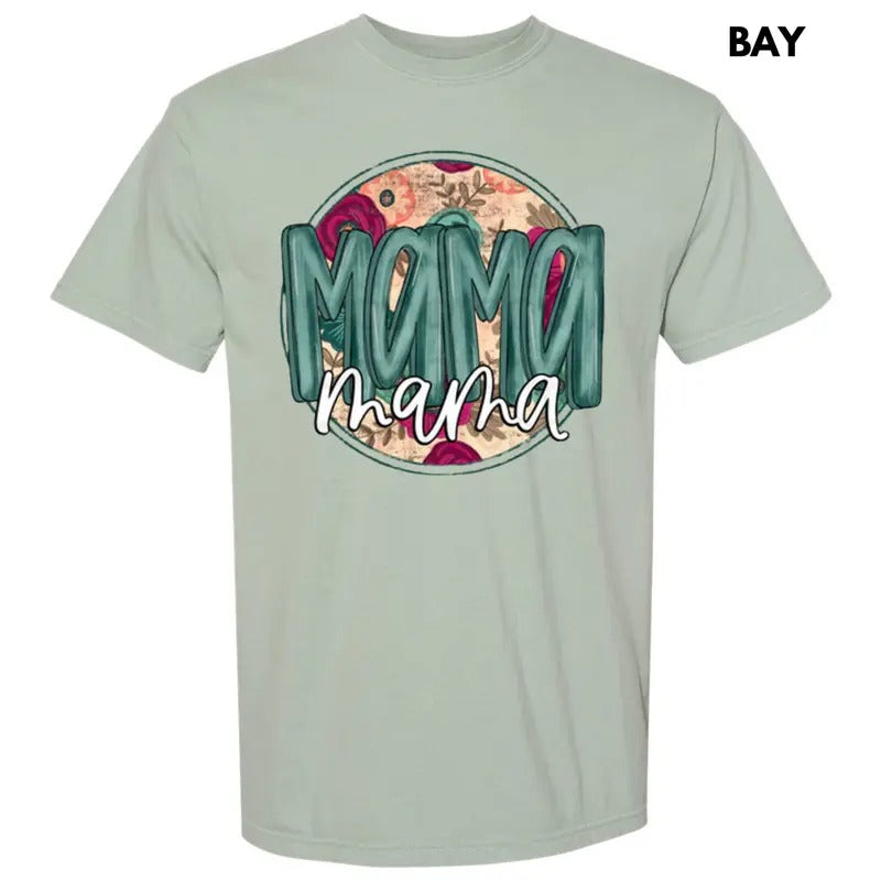Mama Dark Floral Comfort Colors T-Shirt