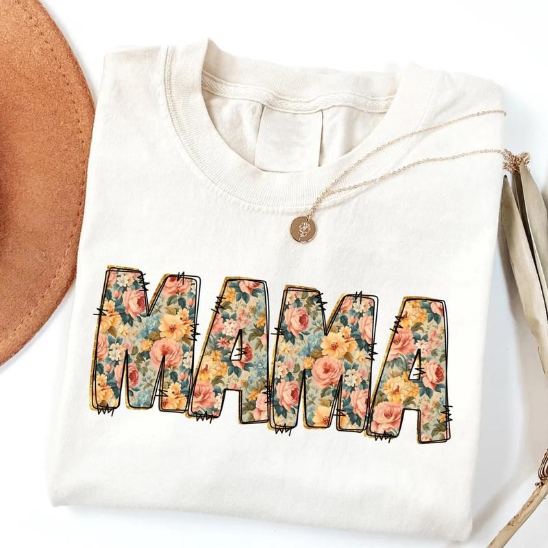 Mama Flower Tee Shirt, Floral Mama Sweatshirt, New Mama Shirt, Cool Mommy T-Shirt, Mom Life Shirt, Gift For Mother's Day...
