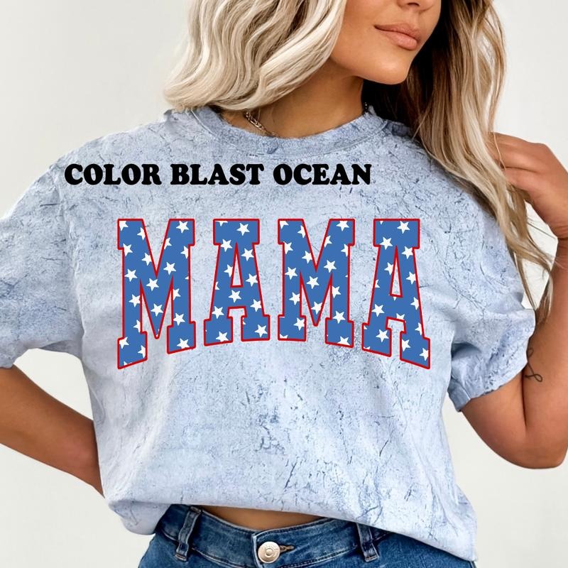 Mama July 4th Star Shirt ~ Unisex Apparel Relaxed Fit Printed In The USA Clothing Womenswear Casual Comfort Cotton Top Athletic Boho Chic