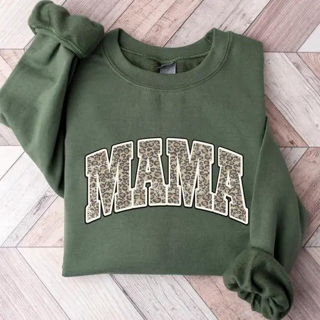 Mama Leopard Sweatshirt, Hoodie, T-Shirt