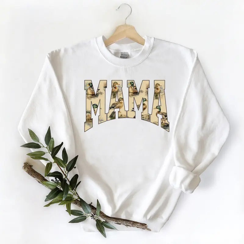 Mama Mallard Duck Sweatshirt Vintage Hunting Season 2025 to 2026, Duck Mama T-shirt Unisex, Hoodie, cotton Fabric