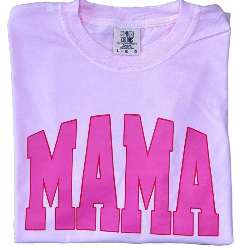Mama Varsity Tee, Mama Comfort Colors T-Shirt