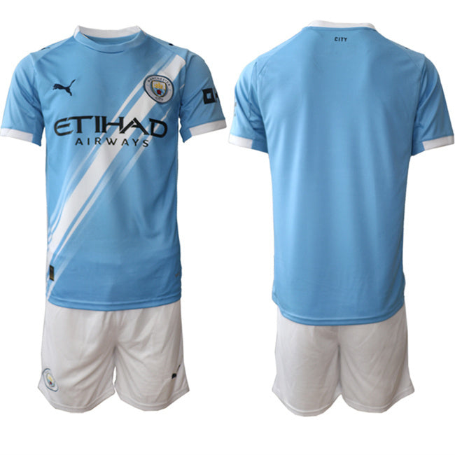 Manchester City Custom 2025 Light Blue Home Soccer Jersey Suit