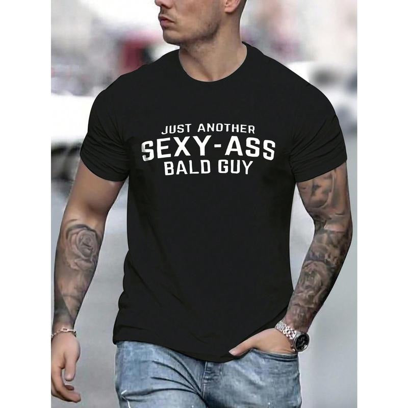 Manfinity Homme Men's Summer Slogan Printed Round-Neck Casual Short Sleeve T-Shirt Made in USA