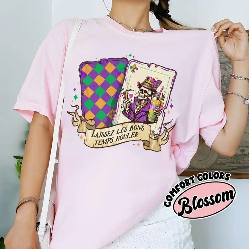 Mardi Gras Comfort Colors Shirt, Fleur De Lis Shirts, Laissez Les Bons Temps Rouler T Shirt, Fat Tuesday Mardi Gras Carnival, Gift For Woman