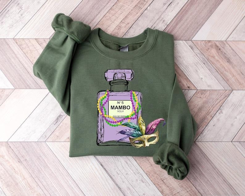Mardi Gras Sweatshirt, Faux Tinsel Mardi Gras Sweatshirt, Funny Mardi Gras Gift Shirt, Fat Tuesday Tee