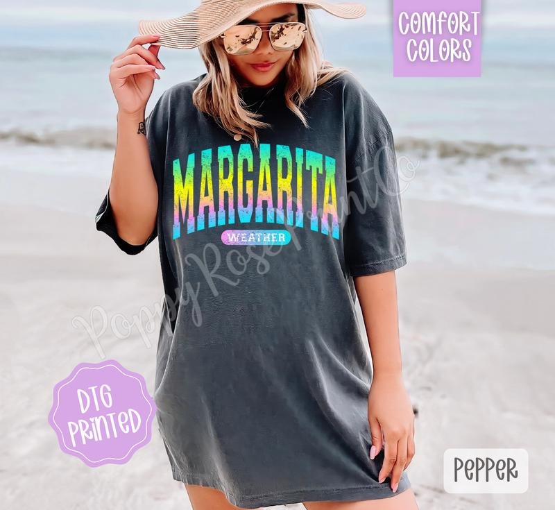 Margarita Weather Comfort Colors Tshirt, Cute Summer Tee, Girly Beach Shirt