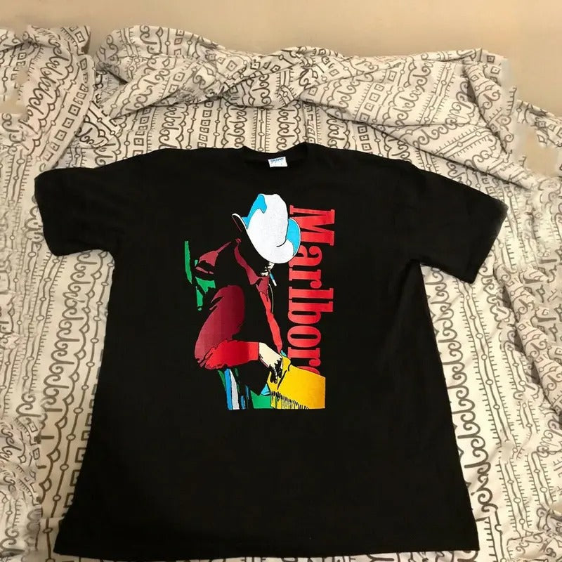 Marlboro Rare Delta Men's Marlboro Cowboy, Western Cowboy Japan Japanese Promo Graphic Shirt USA Size T-shirt, sweater and Hoodie