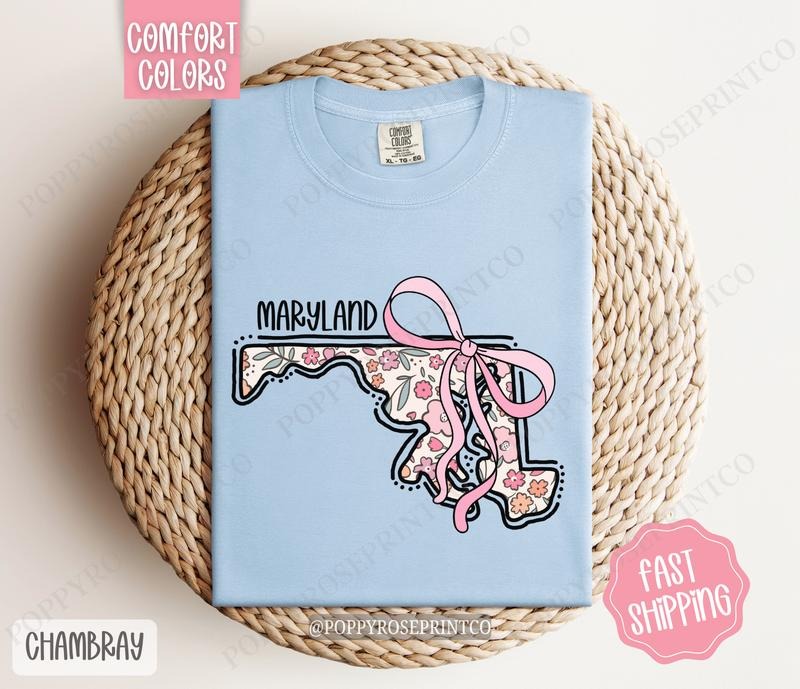 Maryland Comfort Colors State Tshirt, Cute Maryland Shirt, Maryland Tshirt, Maryland Shirt