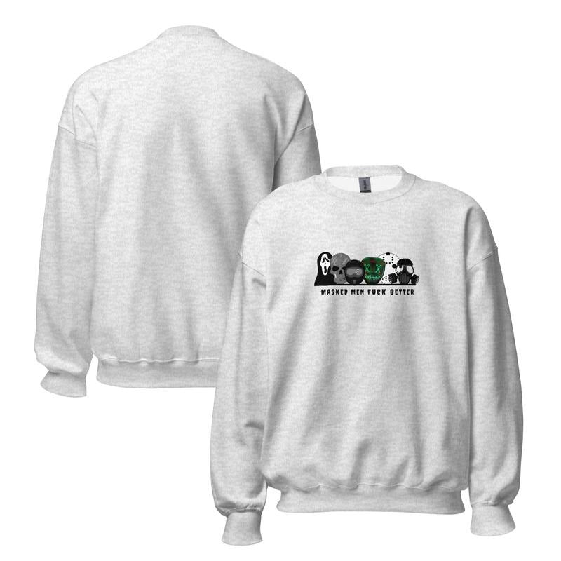 Masked Men Sweatshirt, Dark Bookish Hoodie, Dark Romance Book Merch, Smut Gift for Romance Reader, Spicy Bookish Unisex Soft Comfort Crewneck Pullover Long Sleeves Graphic Fabric Sweater