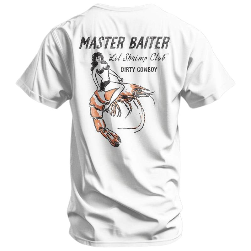 Master Baiter "Lil Shrimp Club" Men's T-Shirt, Funny Adult Shirt, For Gift.