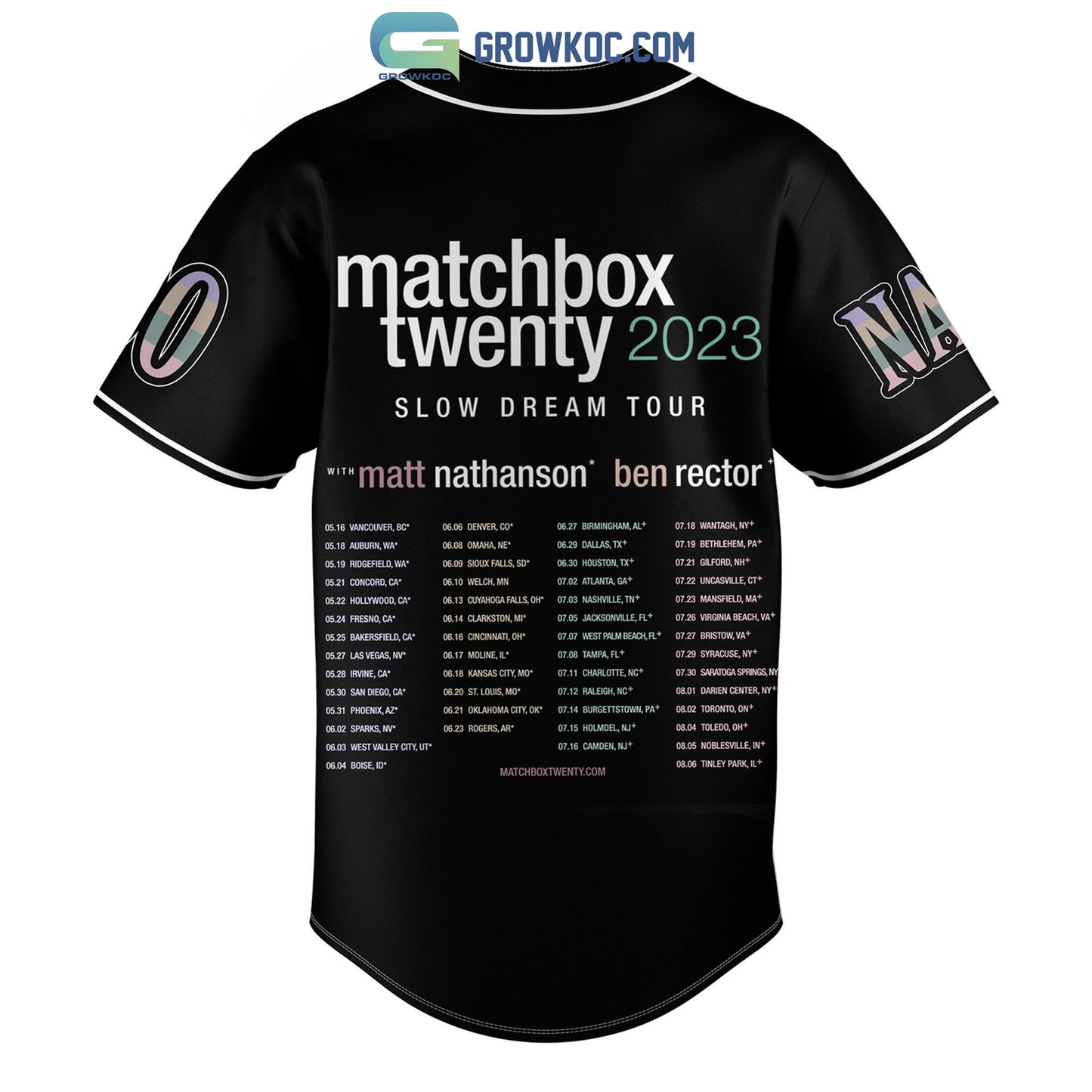 Matchbox Twenty 2023 Slow Dream Tour Personalized Baseball Jersey