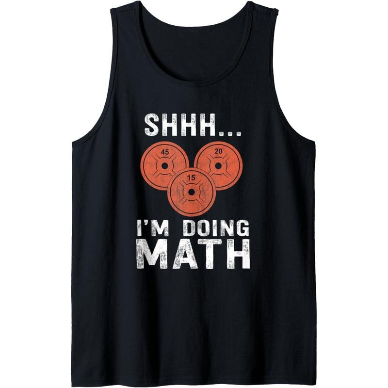 Math Lover Gym Weightlifting Funny Quote Workout Exercise Tank Top Made in USA