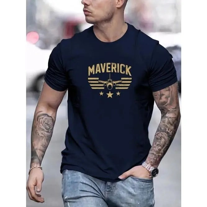 Maverick Men's Classic Cotton Tee - Breathable, Comfortable Crew Neck T-Shirt for Summer Outdoor Activities Made in USA