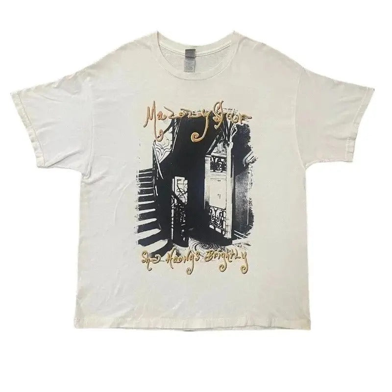 Mazzy Star White Short Sleeve T-shirt Unisex Cotton SHIRT Streetwear