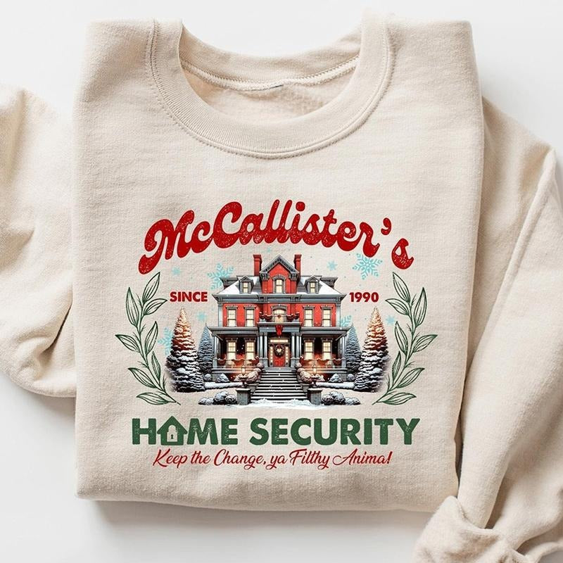 McCallister Home Security Sweatshirt, Christmas Movie Sweater, Funny Christmas Sweatshirt, McCallister Shirt, Christmas Gift, Xmas Moviestyle{n002}2