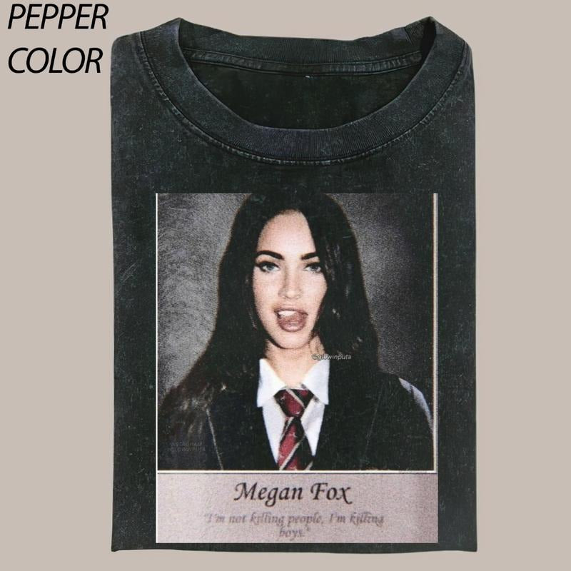 Megan Fox Vintage 90's Graphic Unisex Shirt, Bootleg Rap Design Crew Neck T-Shirt, Rap Gift for Him Her Womenswear Tops