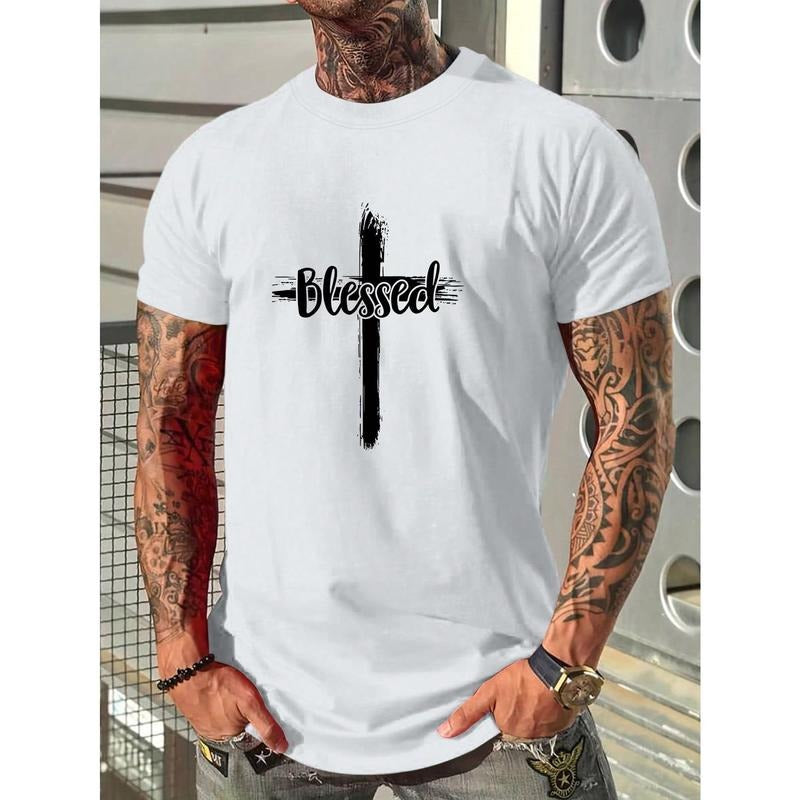 Men Letter Graphic Tee For Spring And Summer Made in USA