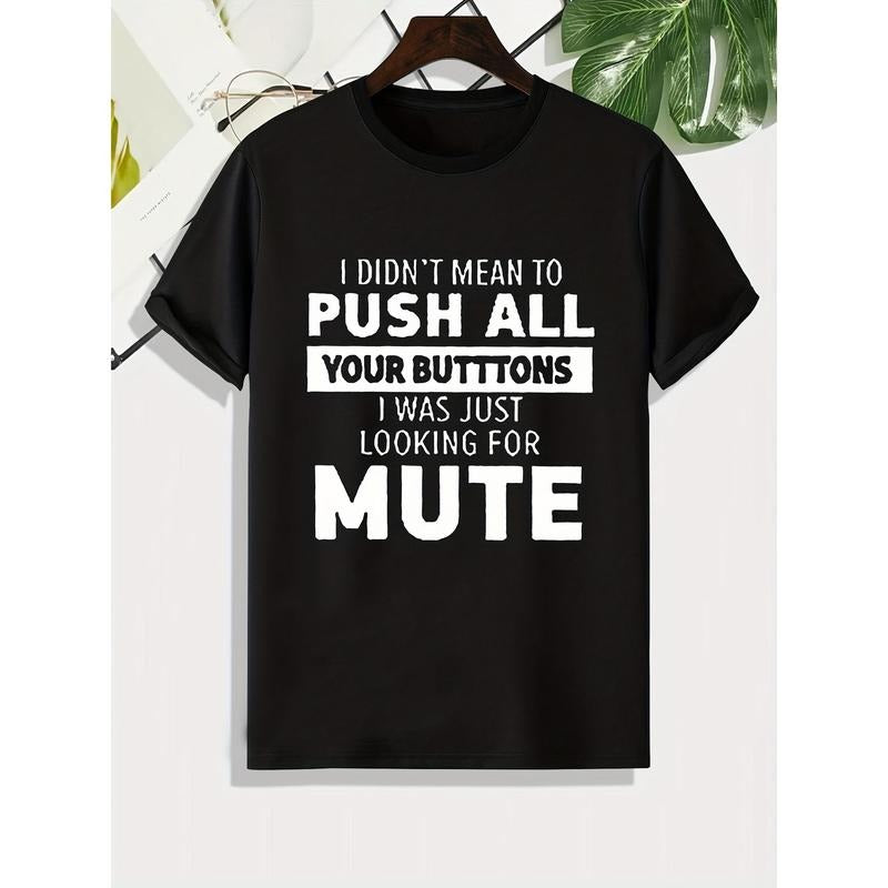 Men'S Geometric-Patterned Crew Neck T-Shirt - 100% Cotton, Short Sleeve, Regular Fit, All-Season Knit Fabric, Casual & Mature Style, Daily Wear Made in USA