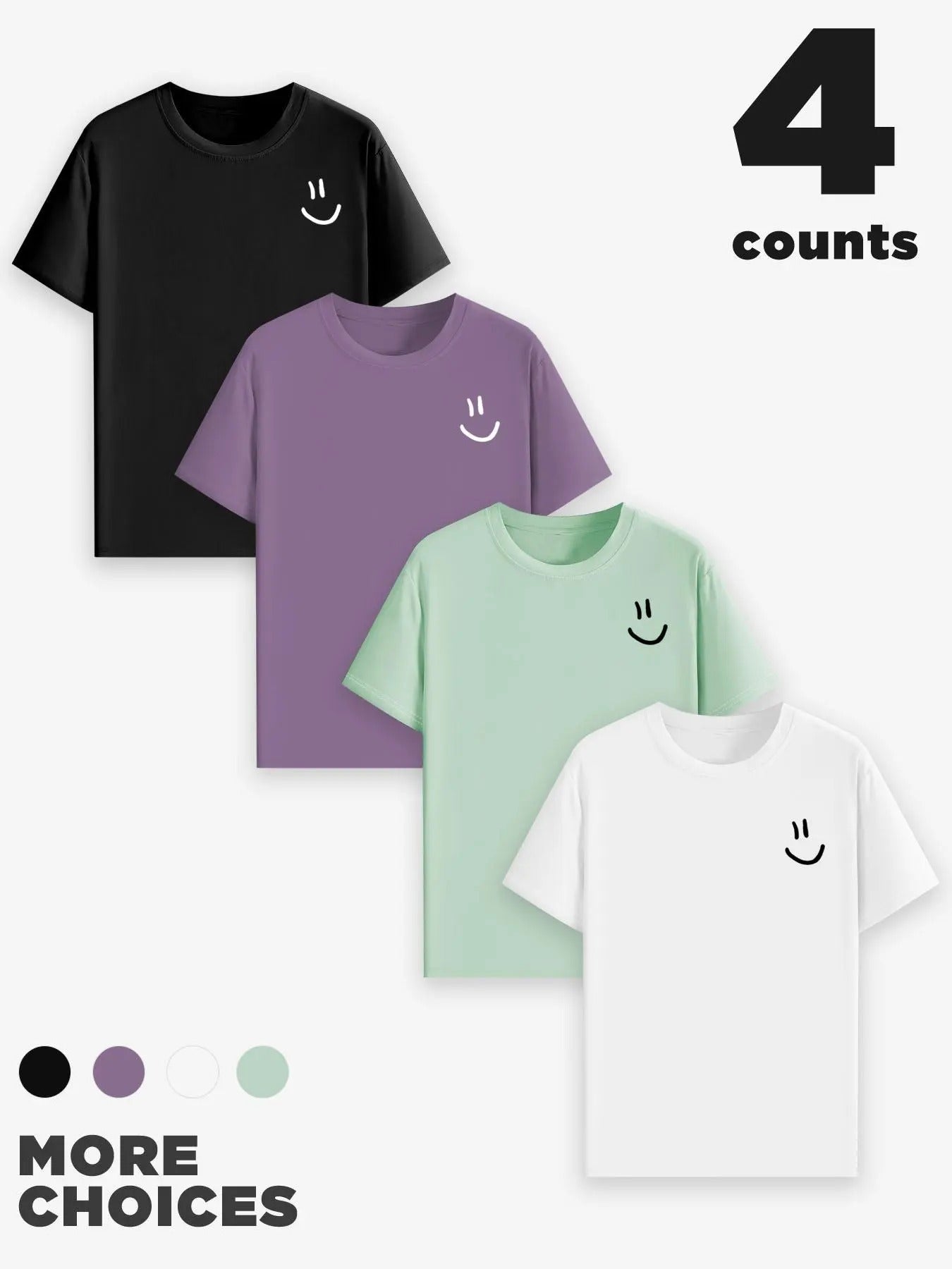 Men's Smile Face Print Round Neck Tee, Regular Fit Casual Short Sleeve T-shirt, Men's Summer Top for Daily Wear Hoodie,...