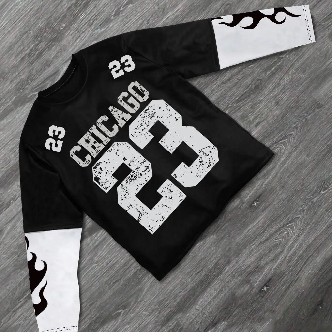 Men's 2 in 1 Colorblock Letter & Number Print Long Sleeve Tee, Regular Fit Casual Street Round Neck T-shirt for Daily Wear, Men's Top for All Seasons