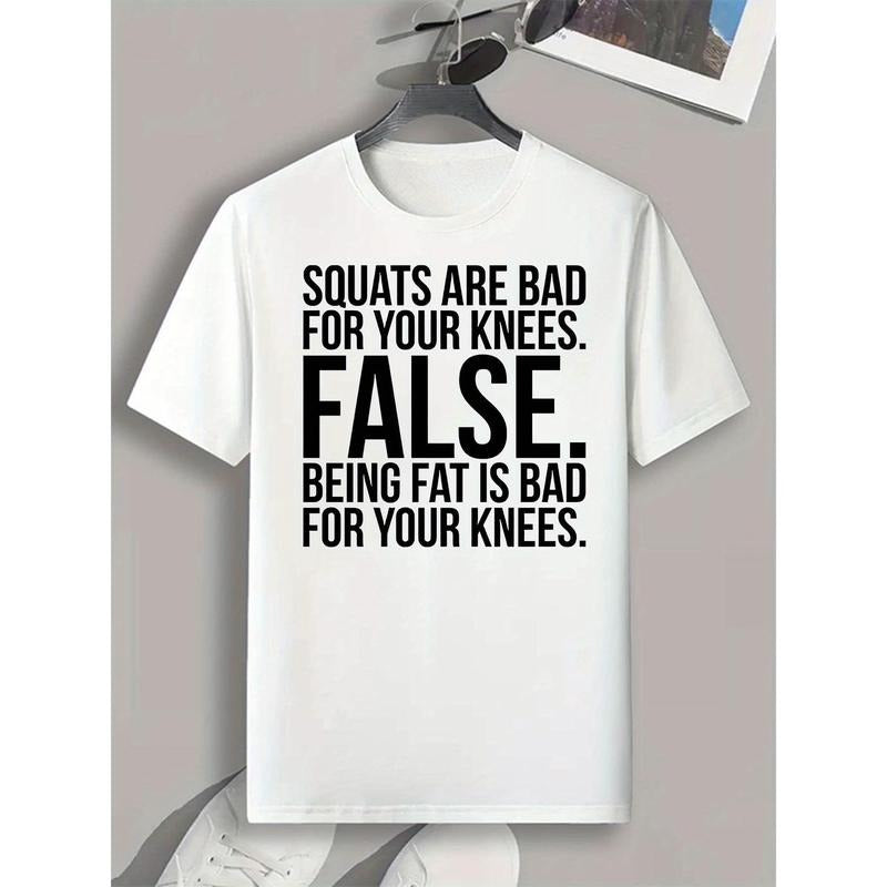 Men's Casual & Stylish T-shirt, " FALSE " Print T-shirt For Sports & Exercise made in USA
