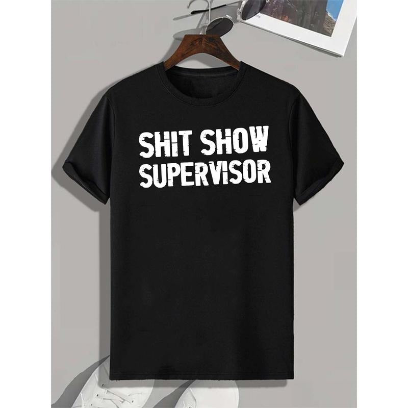 Men's Casual & Stylish T-shirt, Letter Print T-shirt For Sports & Exercise made in USA