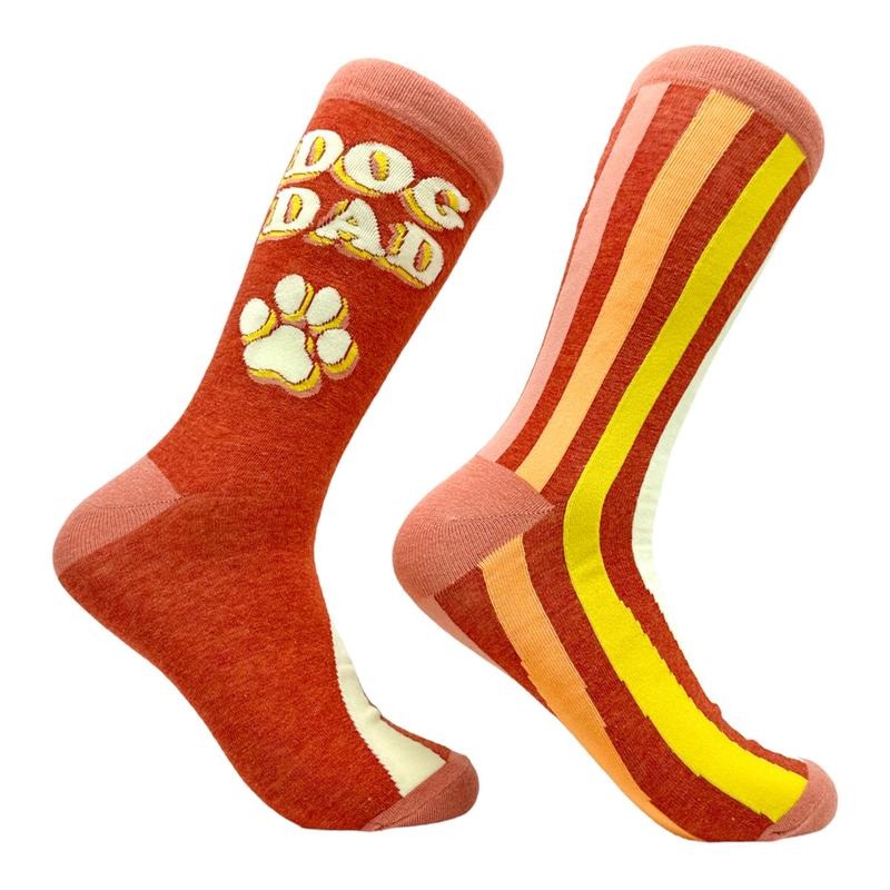 Men's Dog Dad Socks Funny Cool Puppy Father Pet Lovers Footwear Funny Graphic Socks Comfortable Fitted Spandex Cotton