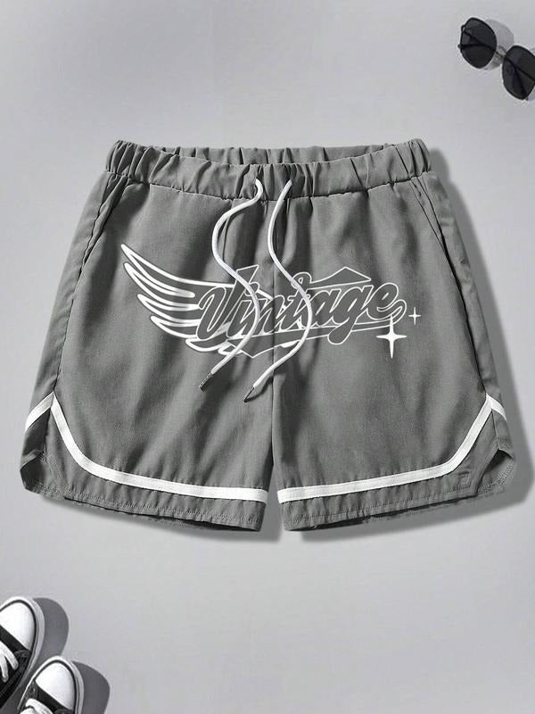 Men's Letter Print Boxer Briefs, Regular Fit Casual Comfy Breathable Underwear for Daily Wear, Mens Underwear for Summer