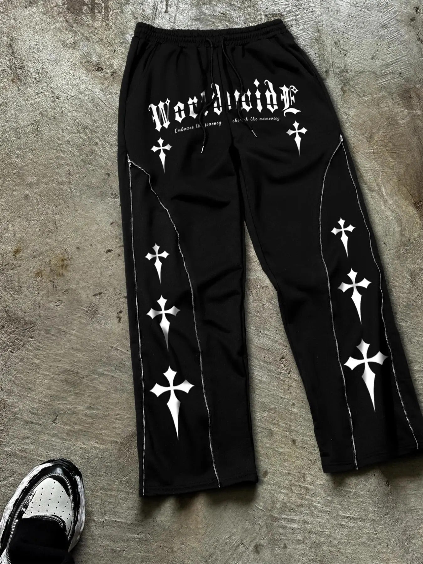 Men's Letter Print Drawstring Waist Pants, Casual Street Pocket Trousers for Daily Wear, Fashion Men's Bottoms for All Seasons