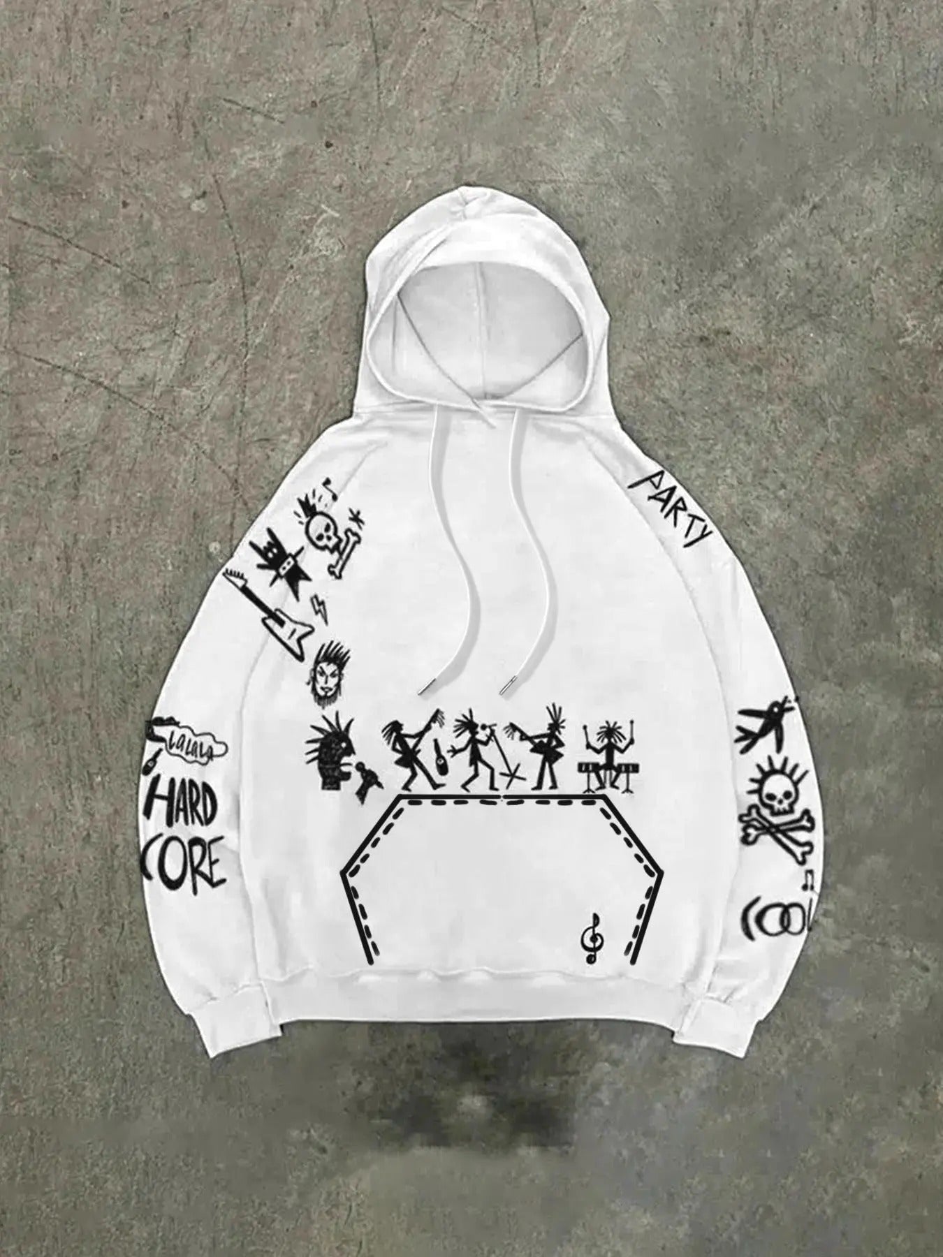 Men's Regular Fit Graphic Print Hoodie, Casual Street Long Sleeve Hooded Sweatshirt for Spring & Fall, Fashion Men's Top for Daily Wear