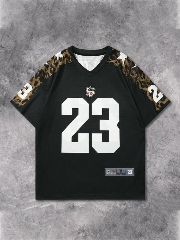 Men's Regular Fit Leopard Print Short Sleeve Tee, Casual Street Comfy Round Neck T-shirt for Daily Wear, Men's Top for All Seasons