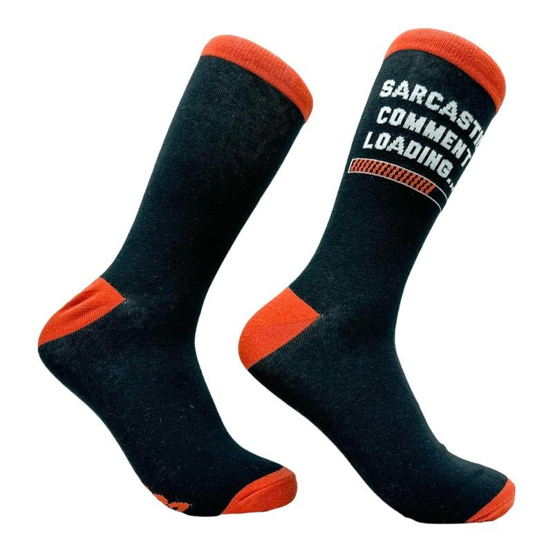 Men's Sarcastic Comment Loading Socks Funny Loading Bar Joke Footwear Funny Graphic Socks Comfortable Fitted Spandex Cotton