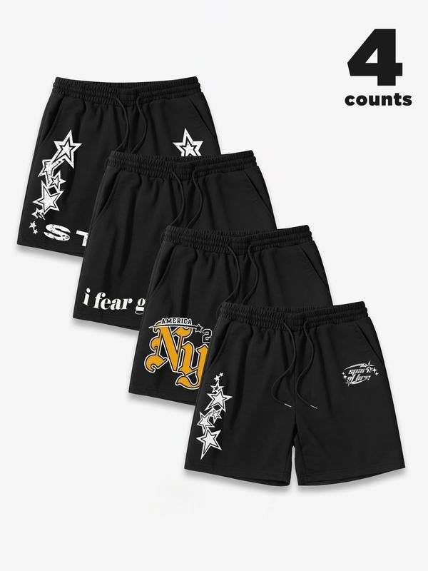 Men's Star Print Boxer Brief, Casual Comfy Breathable Underwear for Daily Wear, Mens Underwear for All Seasons